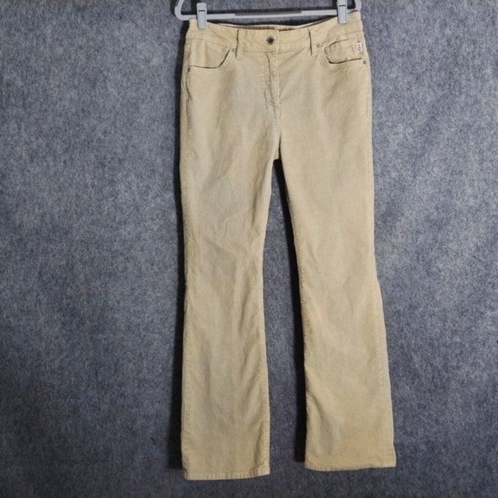 Superdry Women Pants 32 33 Cream Corduroy Slim Flare Jeans Tokyo Japan Retro Mod